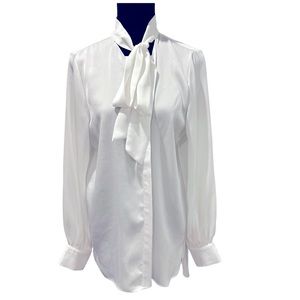 BCBGMaxAzria Optic White button down blouse size medium‎